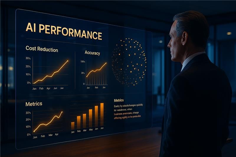 Executive viewing AI RAG performance metrics