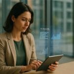 Executive using AI document assistant built with RAG pipeline for business intelligence