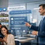 AI real estate chat on transparent screen