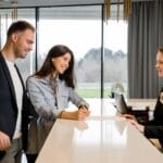 Conversational AI hospitality solutions at hotel front desk