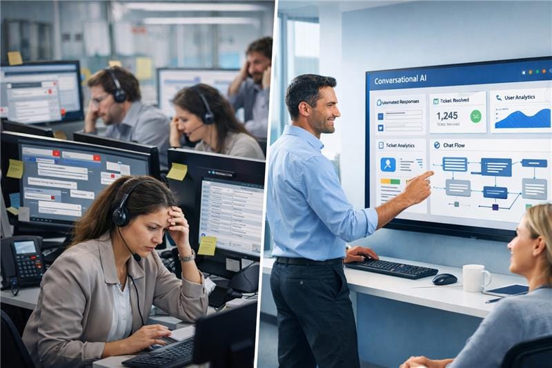 Conversational AI API transforming support team workflow from chaos to efficiency