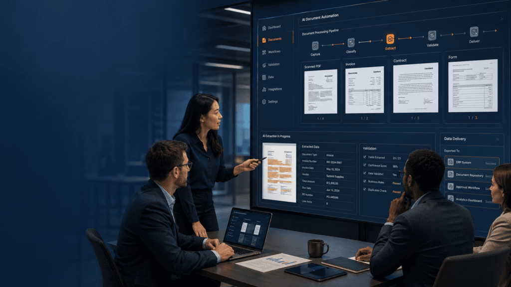 AI PDF Processing workflow extracting data from business documents